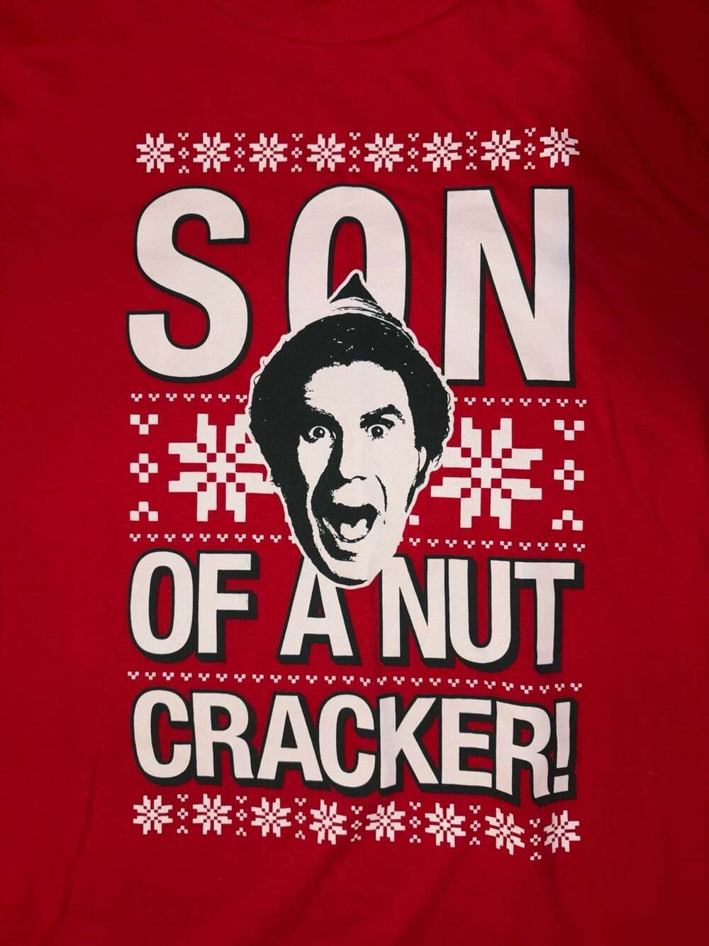 Old Navy Elf Son of a Nutcracker T-Shirt Size M Red Graphic Tee
